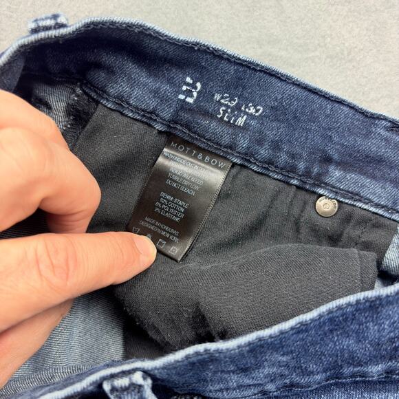 Mott & Bow Men's Slim Staple Jeans Women's 29x30 Blue Italian Denim High-Rise - Picture 5 of 11